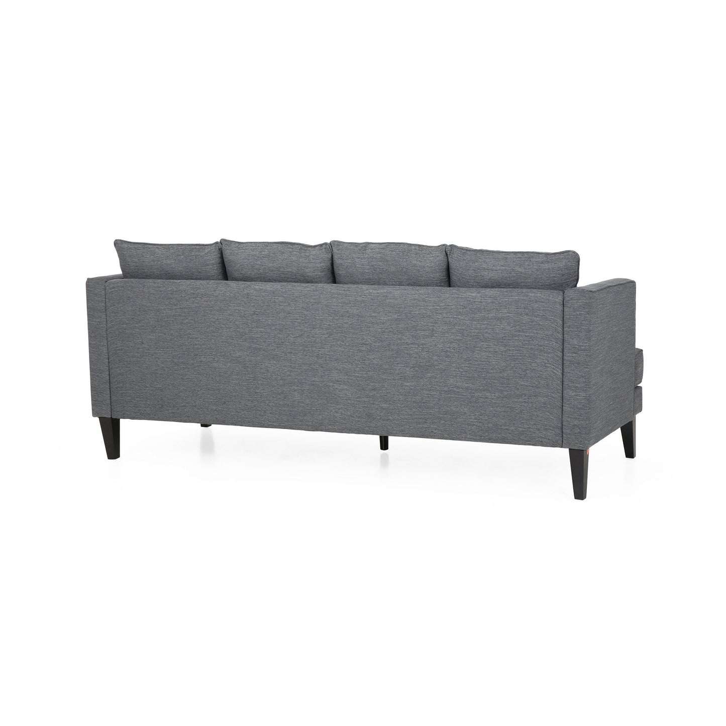Grey 86'' Polyester 3-Seater Sofa with Tufted Back, Solid Wood Legs, Pocket Spring Support