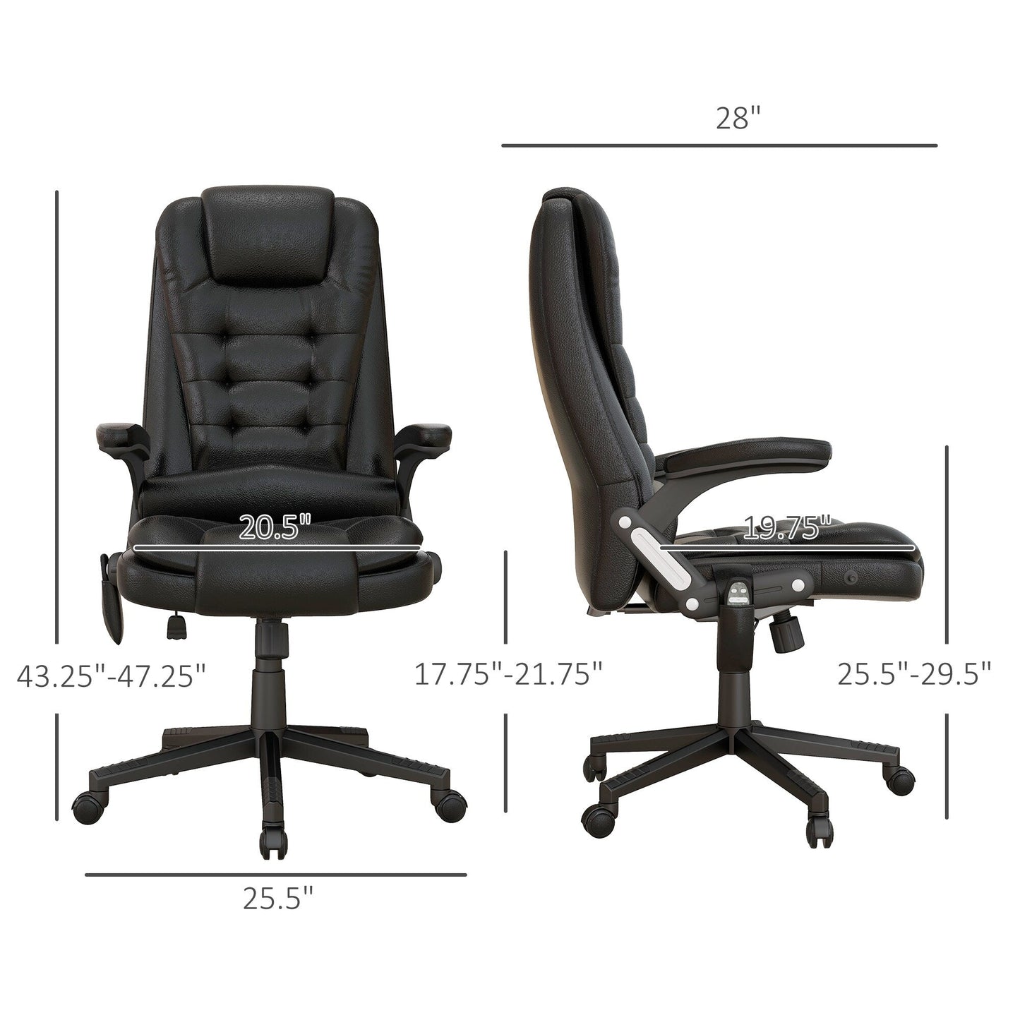 HOMCOM High Back Vibration Massage Office Chair with 6 Vibration Points, Beige