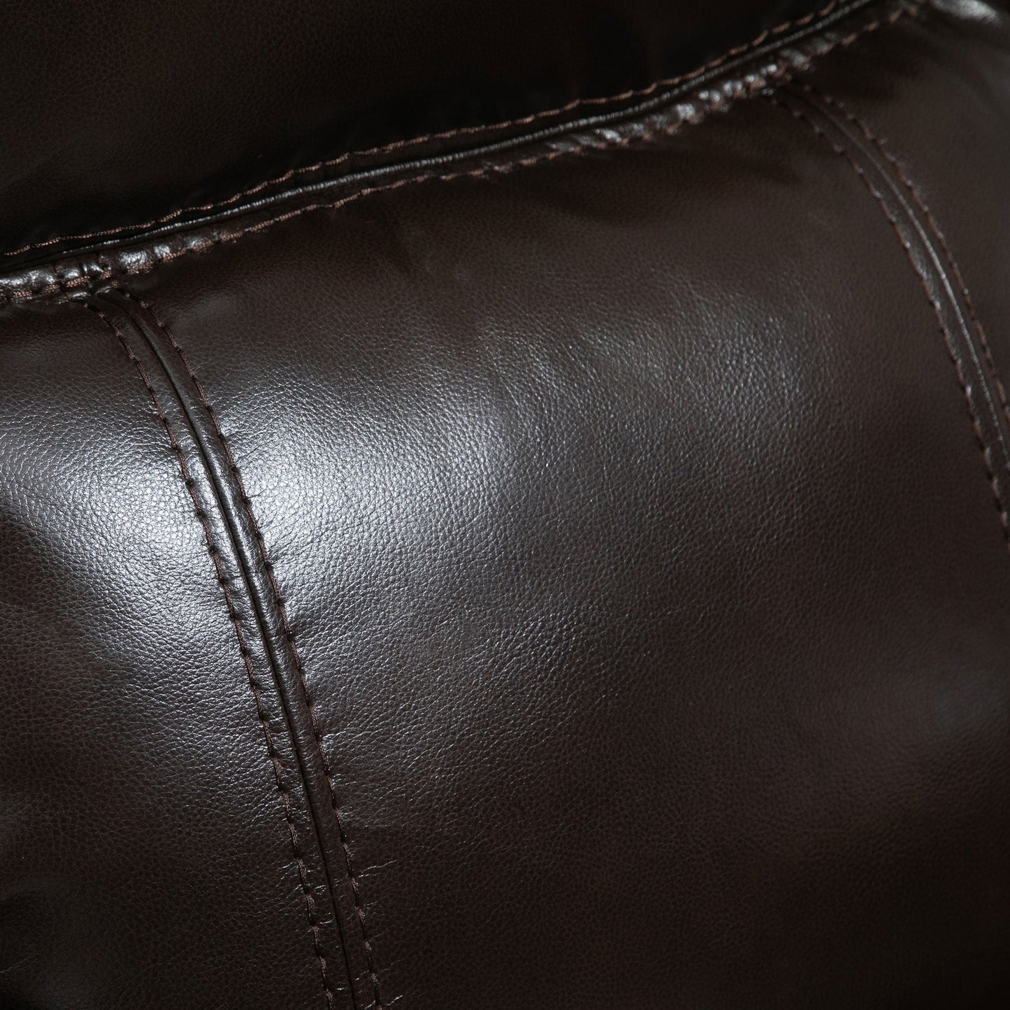 HOMCOM PU Leather Recliner Sofa Upholstered Manual Reclining Armchair with Footrest for Living Room