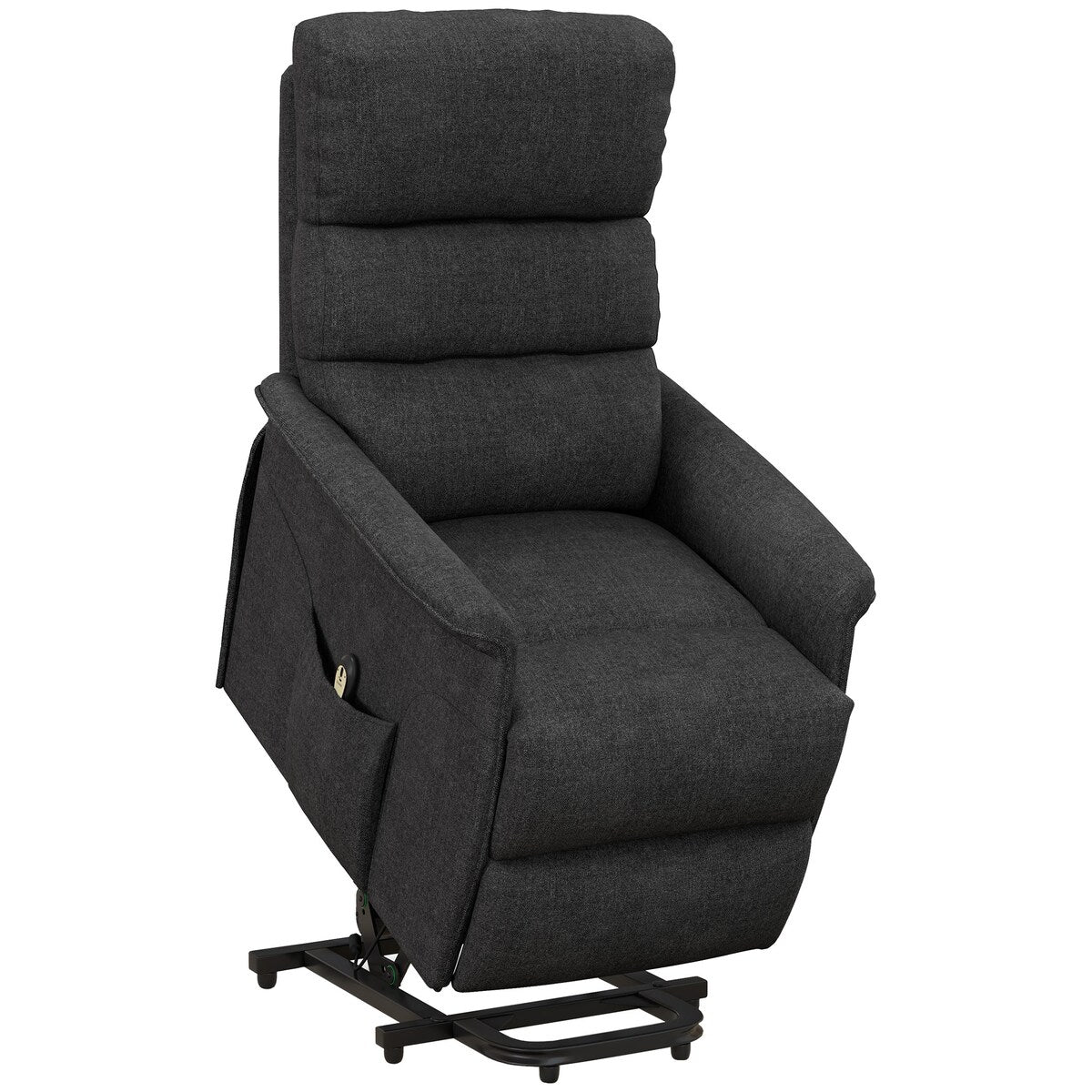 HOMCOM Power Lift Recliner Chair for Elderly, Easy Assembly, Fabric Lift Chair with Remote Control, Side Pockets for Living Room