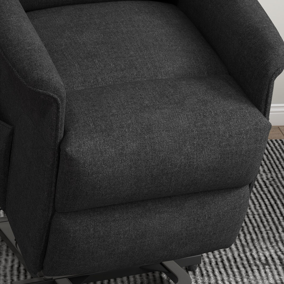 HOMCOM Power Lift Recliner Chair for Elderly, Easy Assembly, Fabric Lift Chair with Remote Control, Side Pockets for Living Room