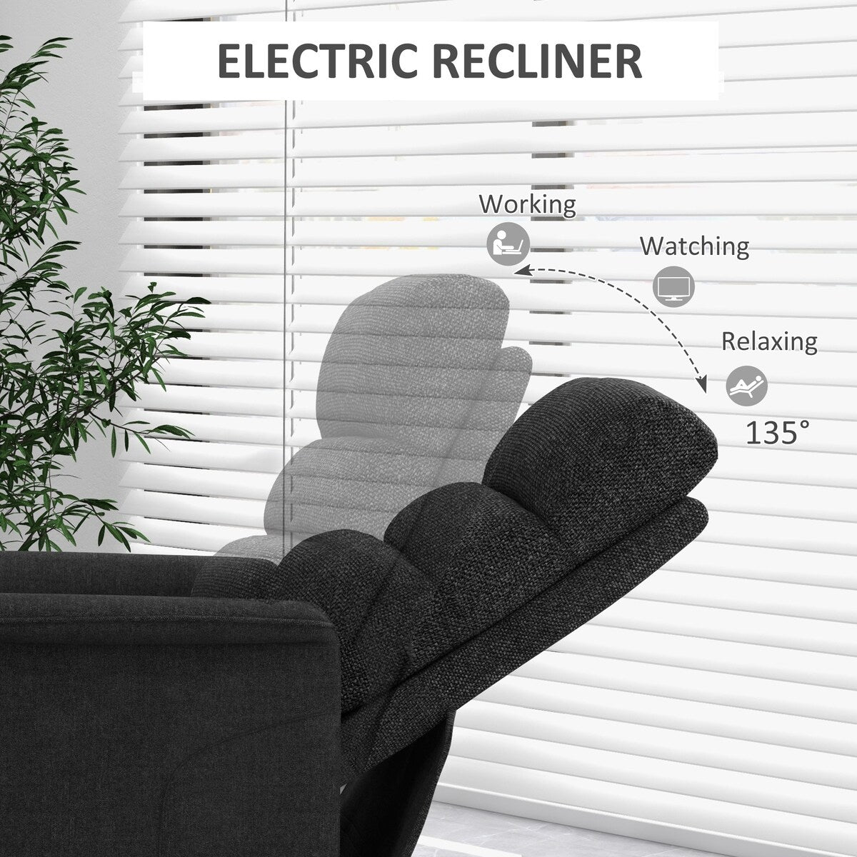 HOMCOM Power Lift Recliner Chair for Elderly, Easy Assembly, Fabric Lift Chair with Remote Control, Side Pockets for Living Room