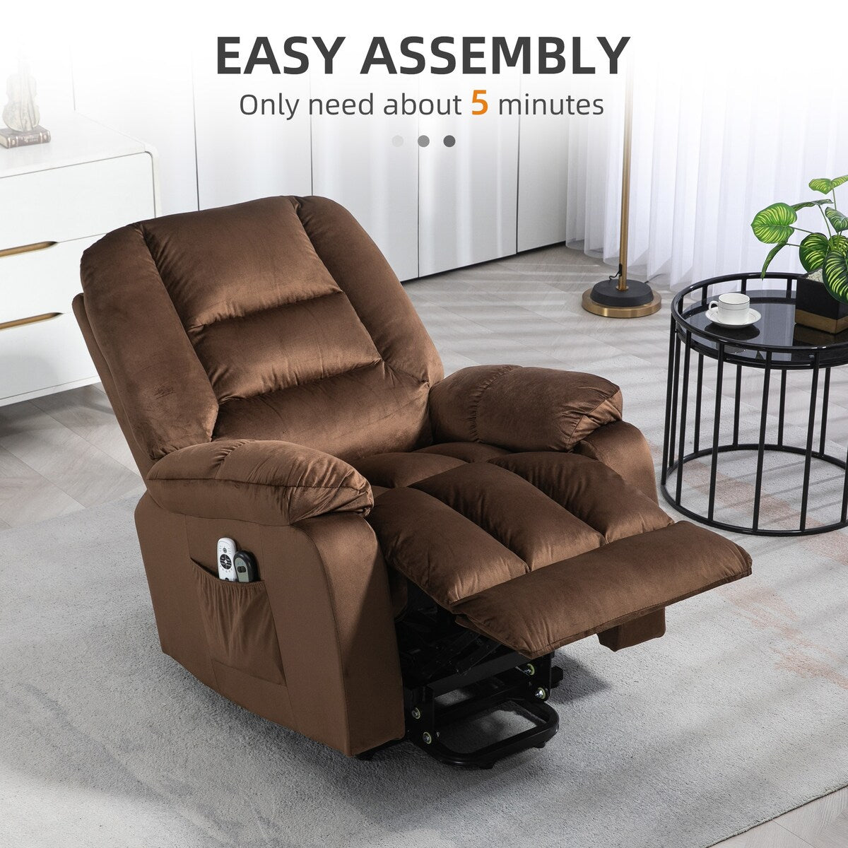 HOMCOM Power Lift Recliner Chair, Ergonomic Massage Chair with 4 Positions and Heating