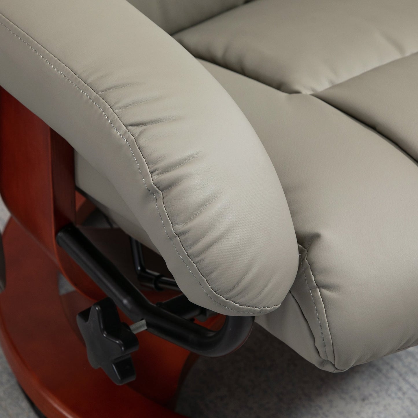 HOMCOM Recliner Chair with Ottoman, Electric Faux Leather Recliner