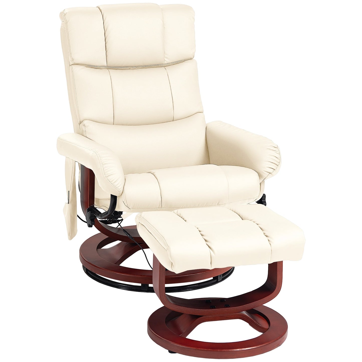 HOMCOM Recliner Chair with Ottoman, Electric Faux Leather Recliner