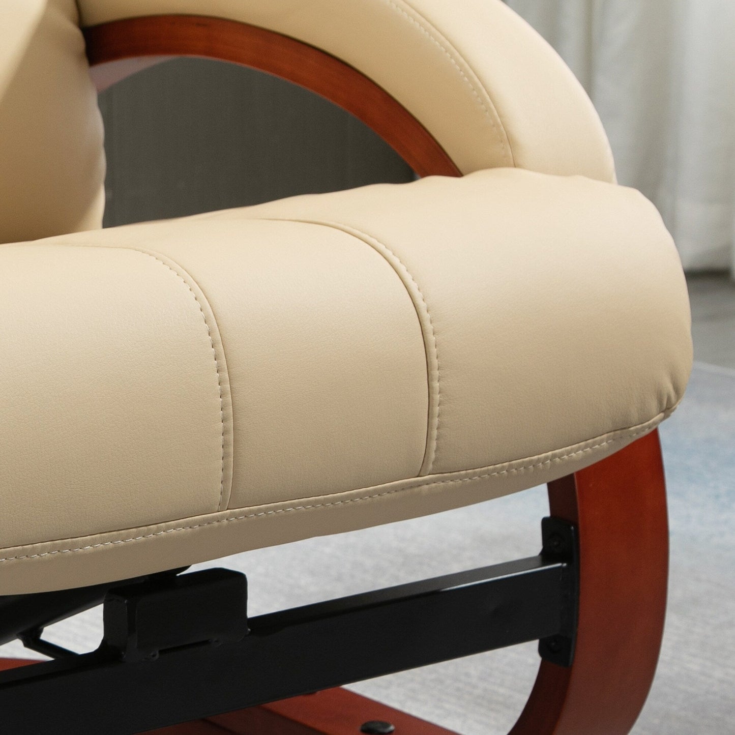 HOMCOM Recliner Chair with Ottoman, Electric Faux Leather Recliner