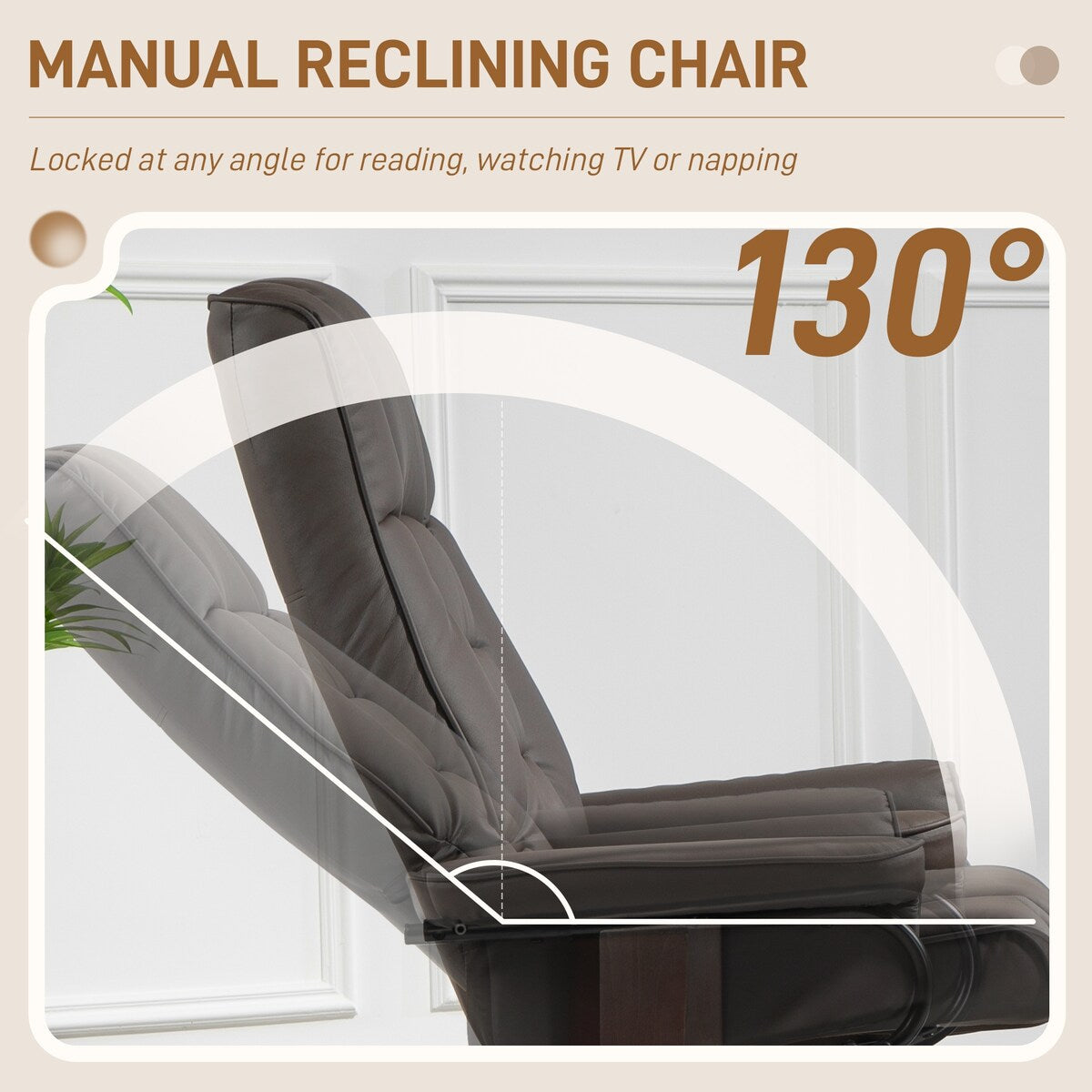 HOMCOM Swivel Recliner Chair and Ottoman, Faux Leather Reclining Chair with High Back