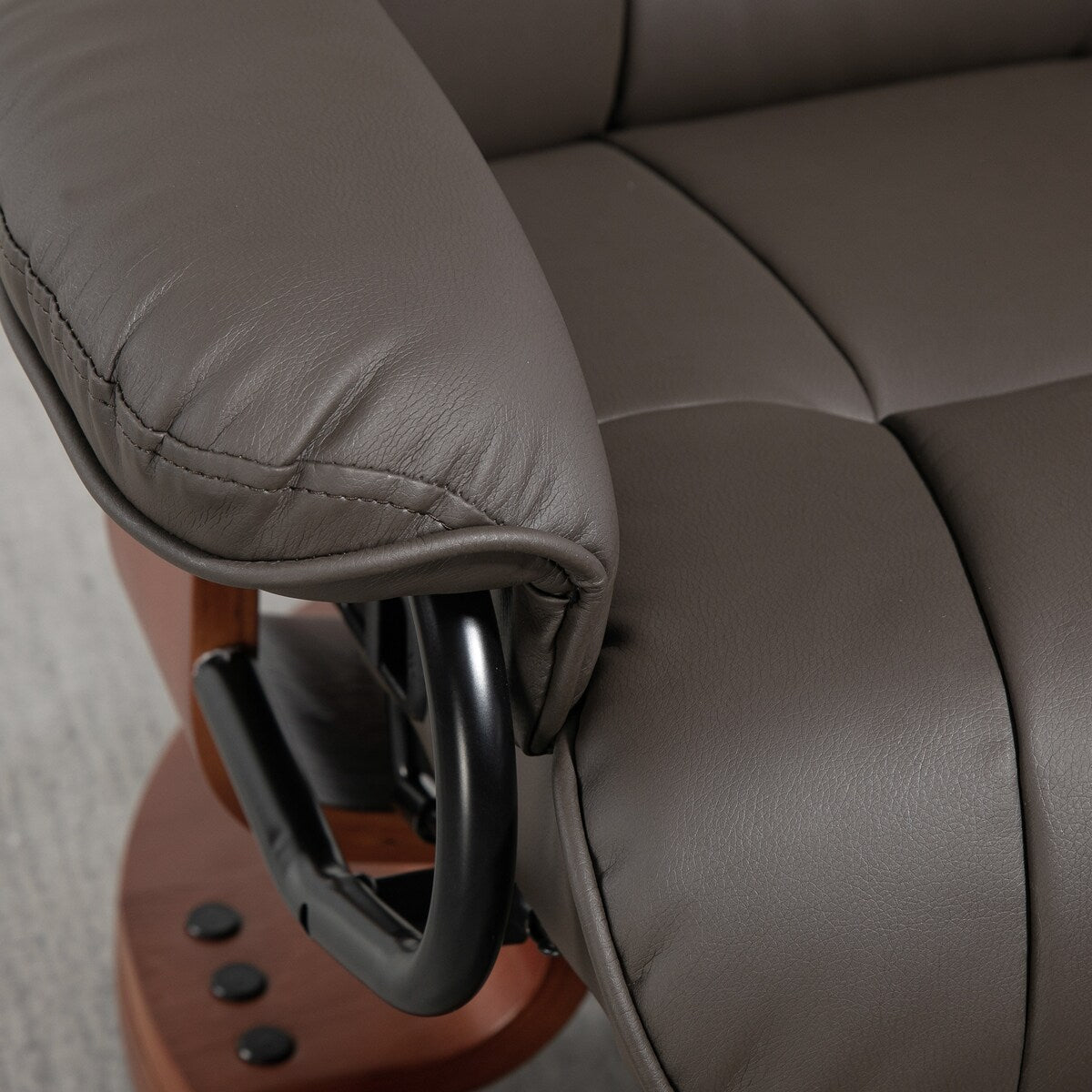 HOMCOM Swivel Recliner Chair, PU Leather Reclining Chair for Living Room, Modern Recliner Sofa with Footrest