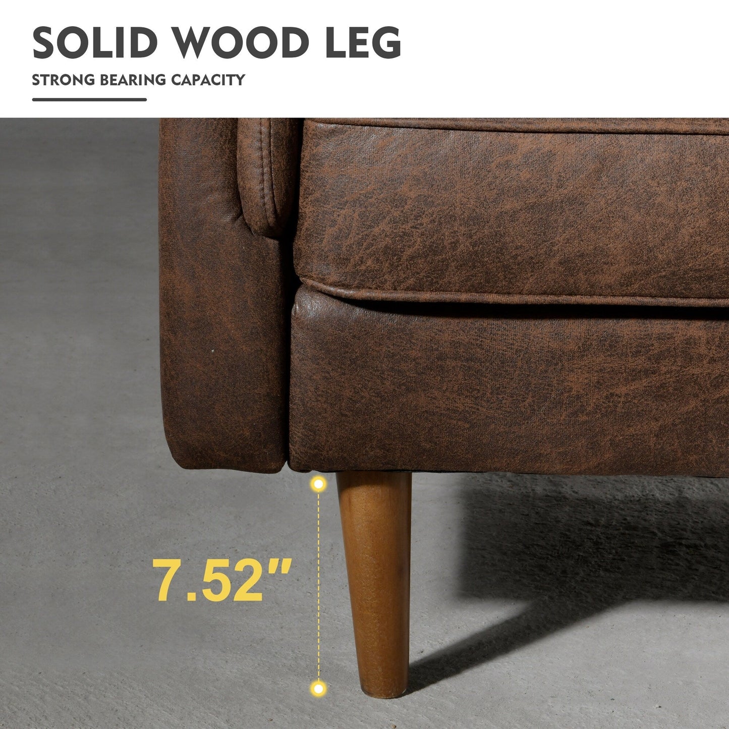 HOOOWOOO Living Room Furniture 71 Modern Upholstered Fabric 3-Seater Sofa