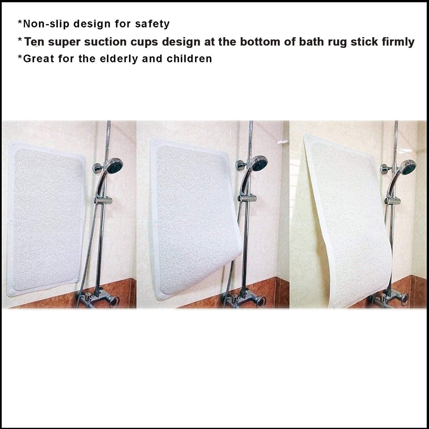 HUJI Slip-Resistant Loofah Shower Mat