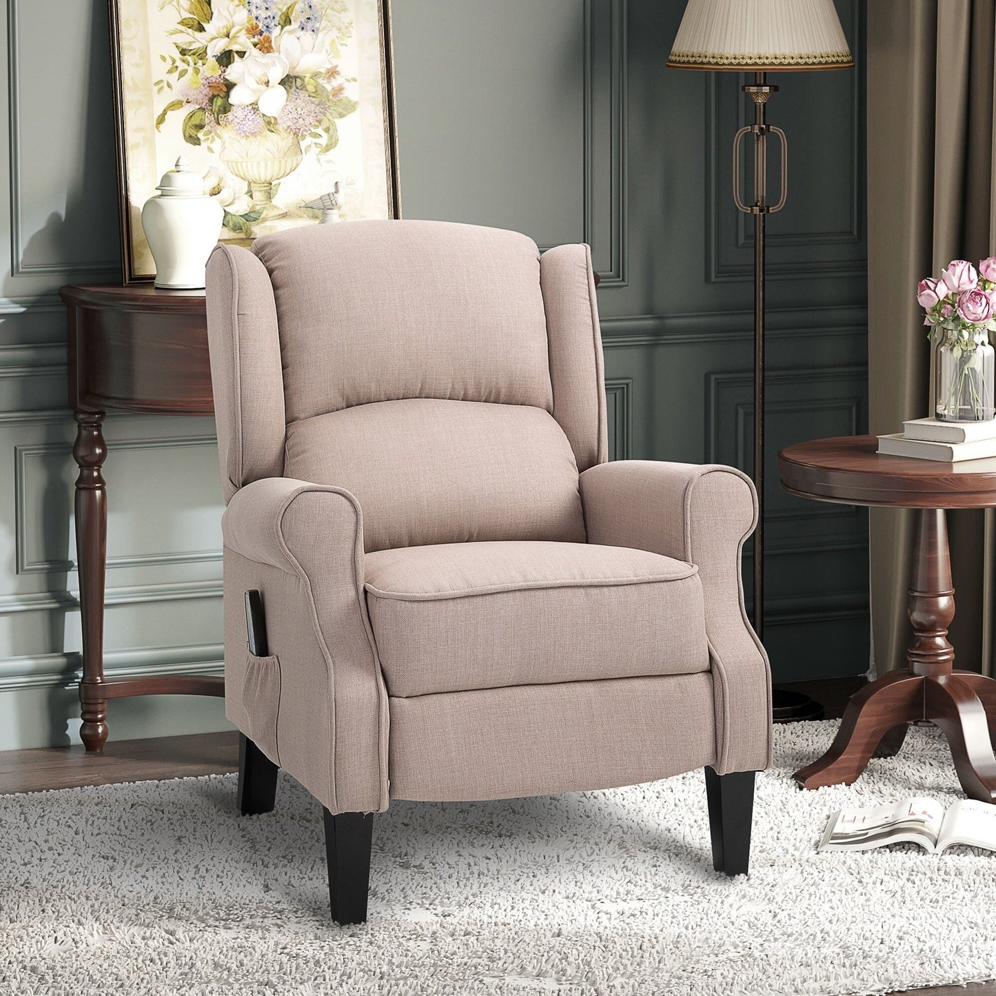 Heated Massage Recliner Chair with Lumbar Heating Remote Controller