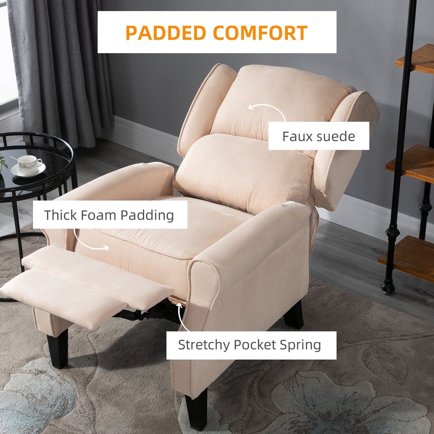 Heated Massage Recliner Chair with Lumbar Heating Remote Controller
