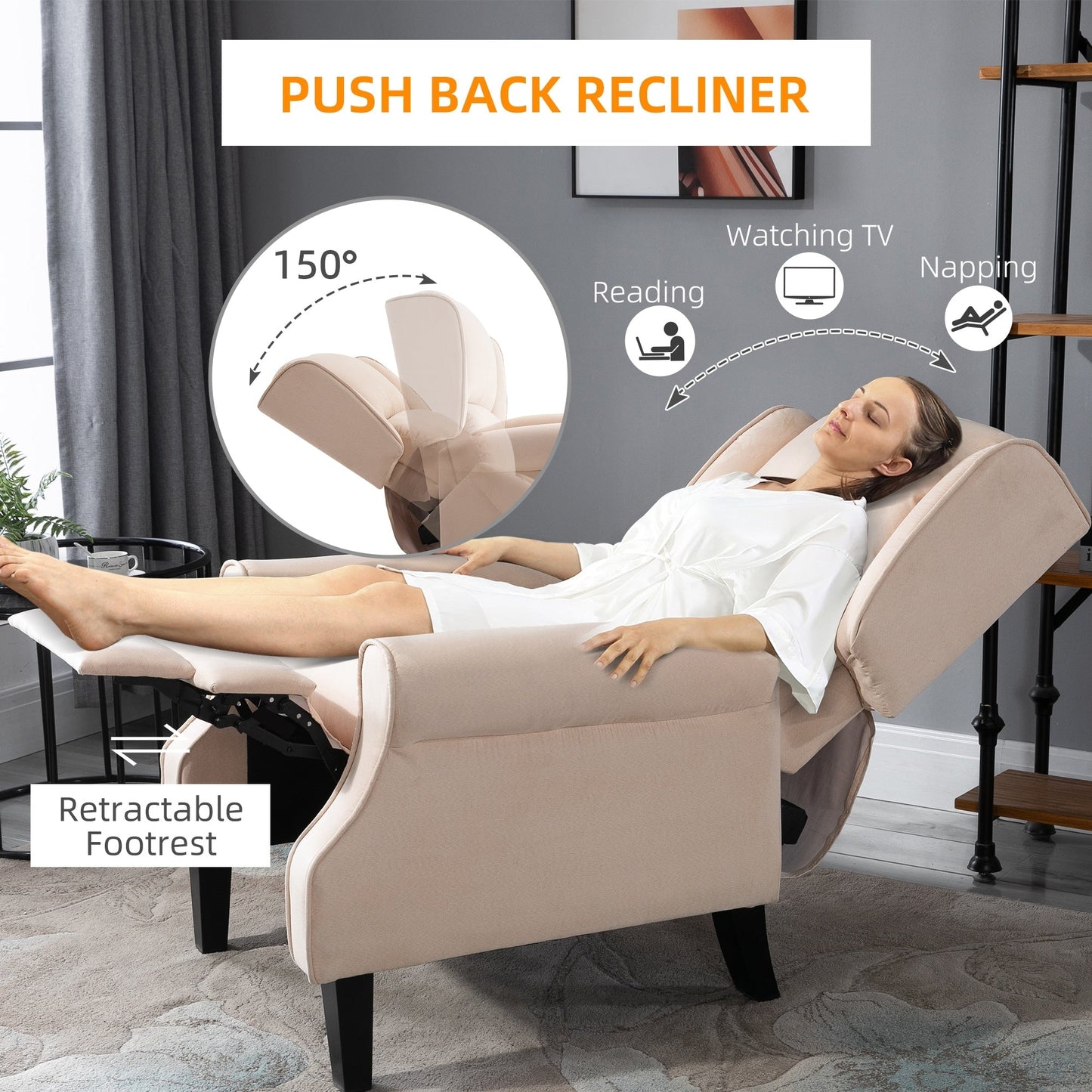 Heated Massage Recliner Chair with Lumbar Heating Remote Controller