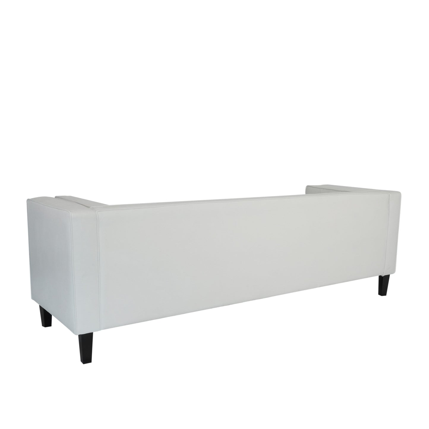 Ivory Velvet Button Tufted 3-seater Sofa with Hardwood Frame