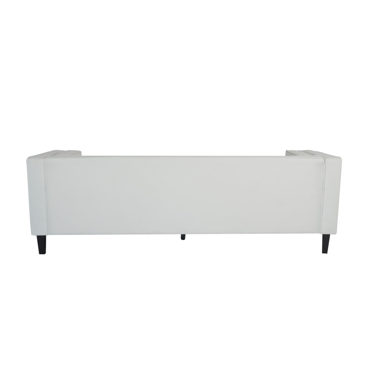 Ivory Velvet Button Tufted 3-seater Sofa with Hardwood Frame