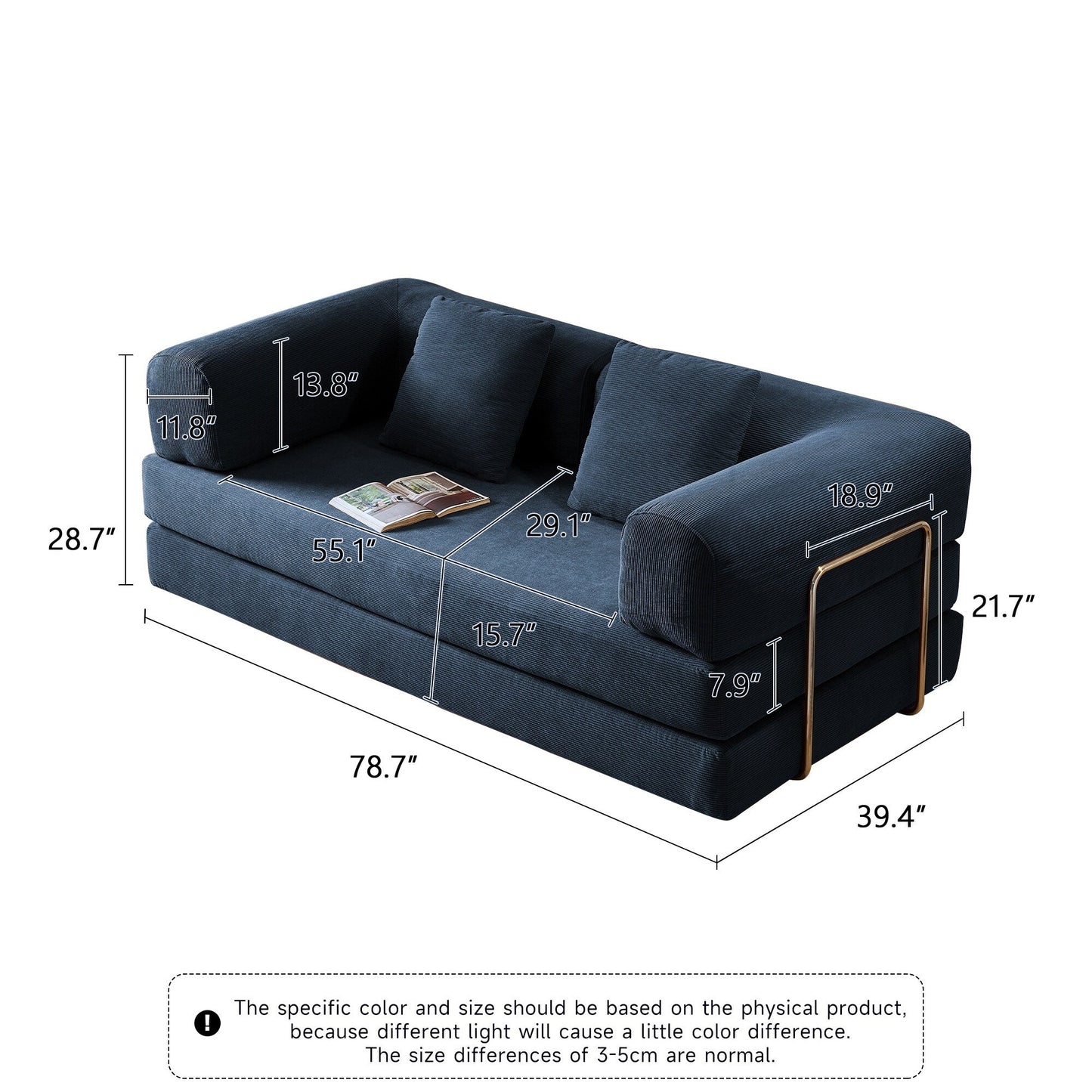 JASIWAY Modern Vintage Convertible Sleeper Sofa Bed