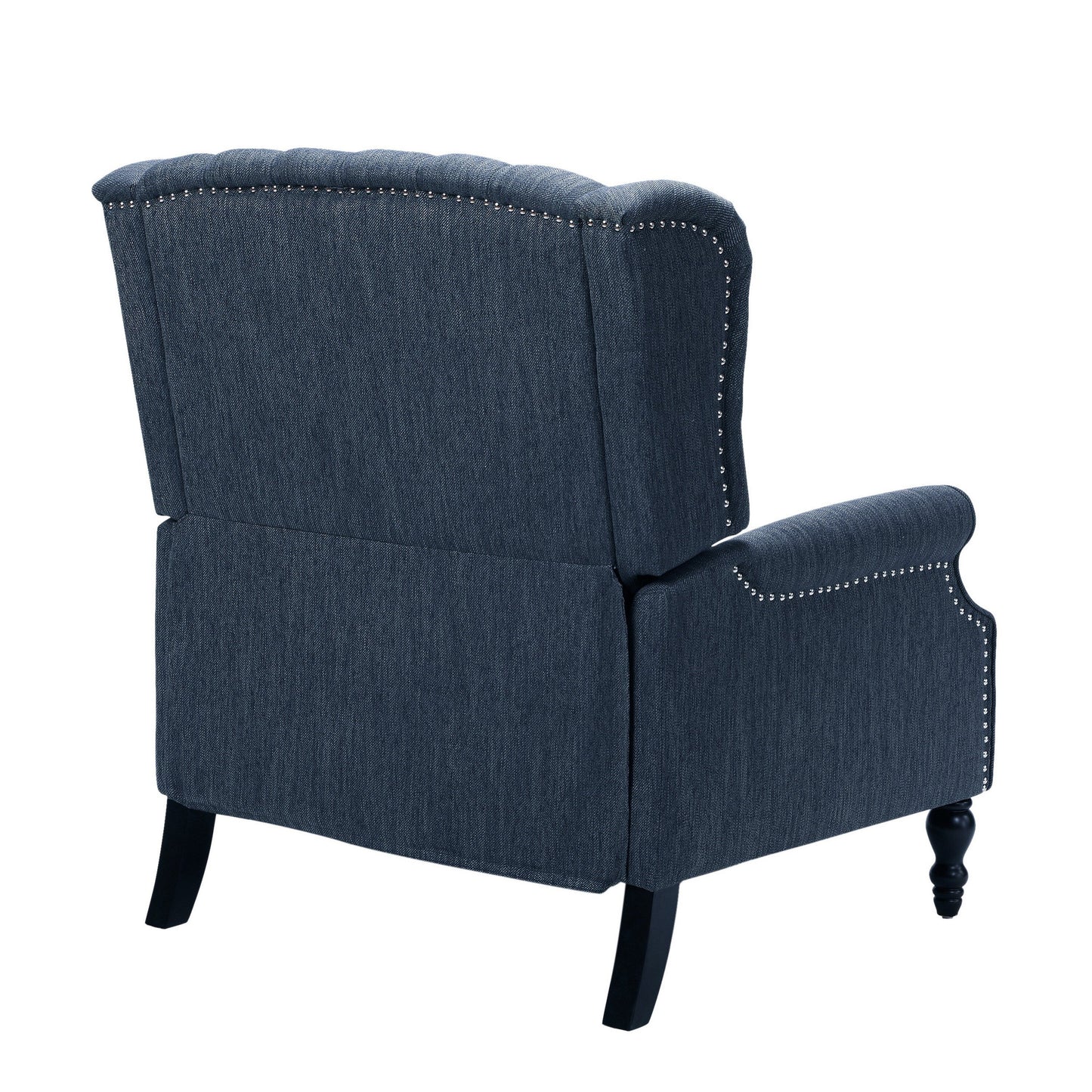 Jade Oversize Wide Chair Manual Recliner, Navy Blue Button Tufted