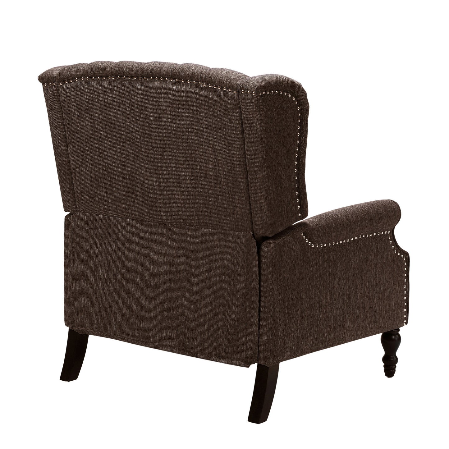 Jade Oversize Wide Chair Manual Recliner, Wingback, Brown Tufted