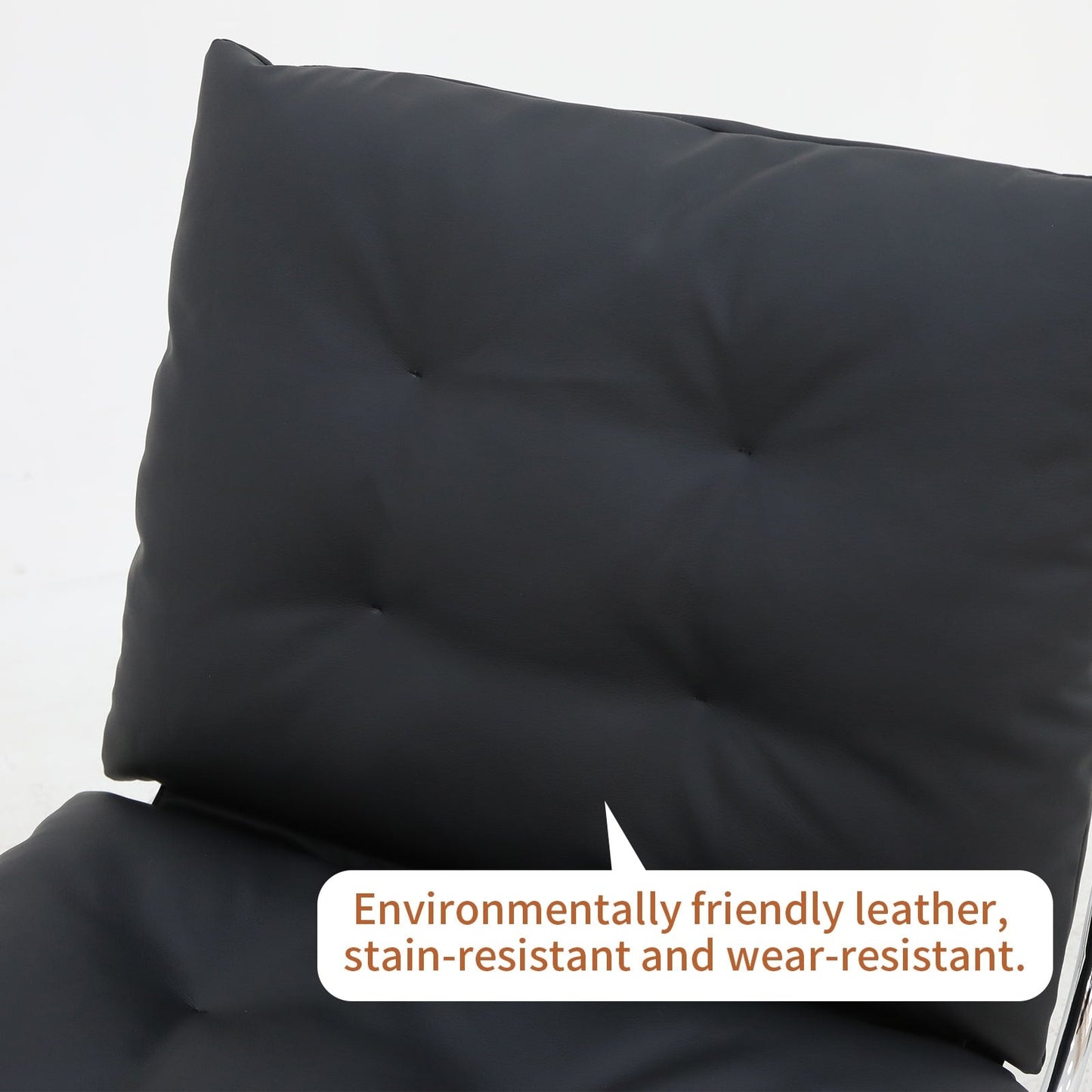 Leather Armchair, Modern Accent Chair High Back, Living Room Chairs with Metal Legs and Soft Padded, Sofa Chairs