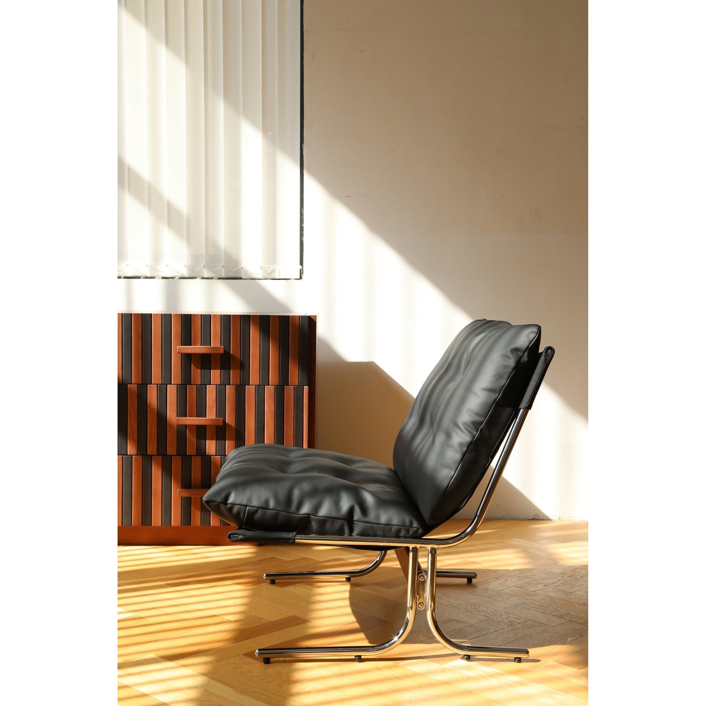 Leather Armchair, Modern Accent Chair High Back, Living Room Chairs with Metal Legs and Soft Padded, Sofa Chairs