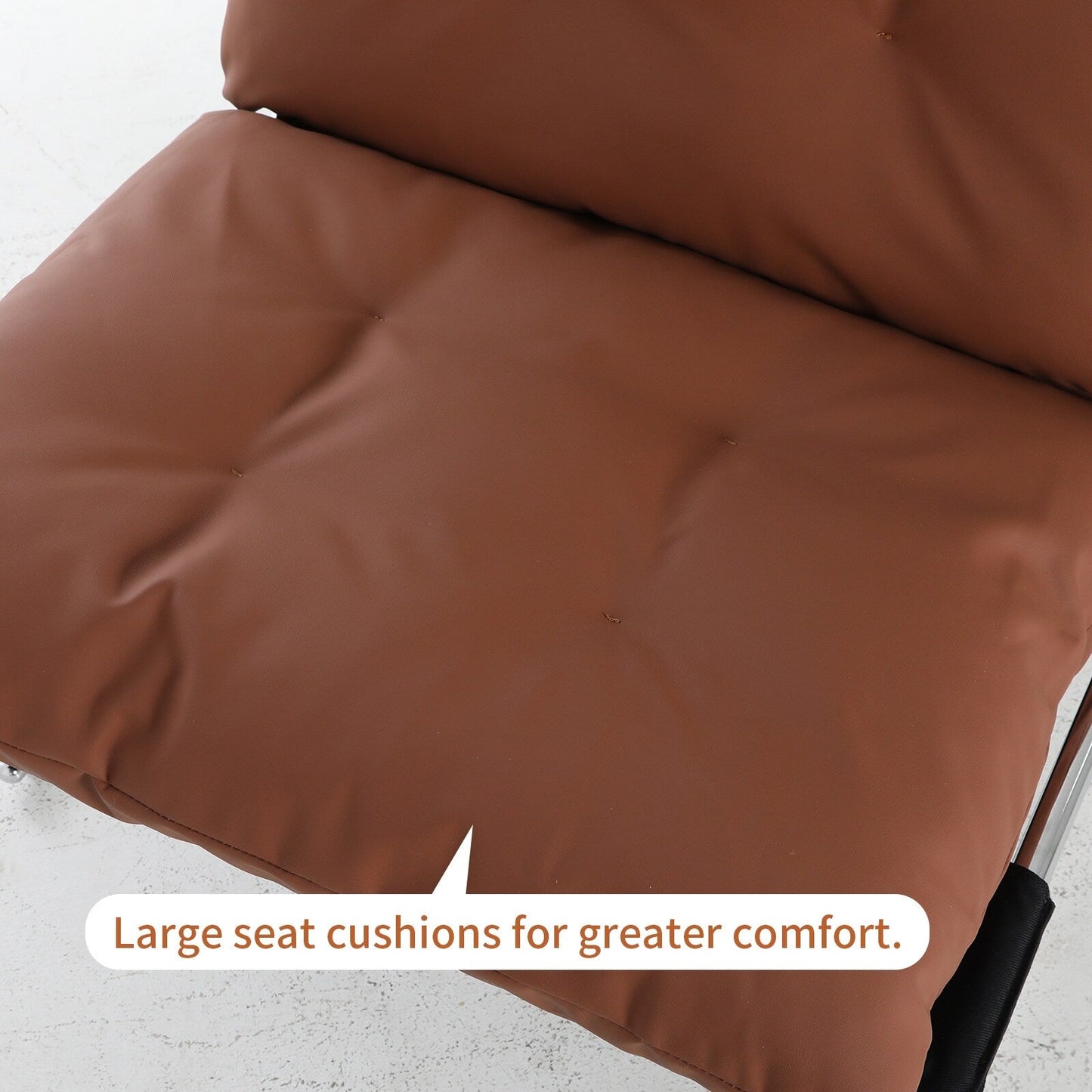 Leather Armchair, Modern Accent Chair High Back, Living Room Chairs with Metal Legs and Soft Padded, Sofa Chairs