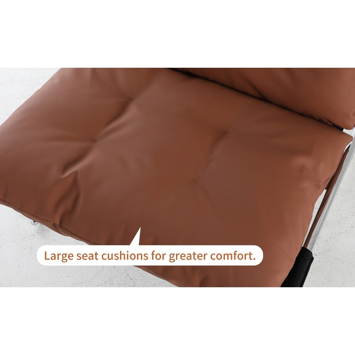 Leather Armchair, Modern Accent Chair High Back, Living Room Chairs with Metal Legs and Soft Padded, Sofa Chairs