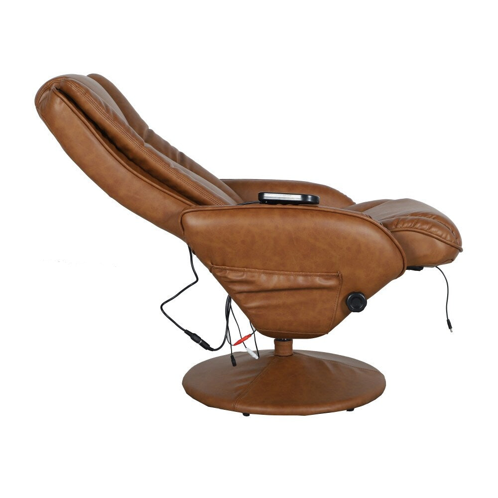 LeatherSoft Massaging Multi-Position Recliner w/Ottoman