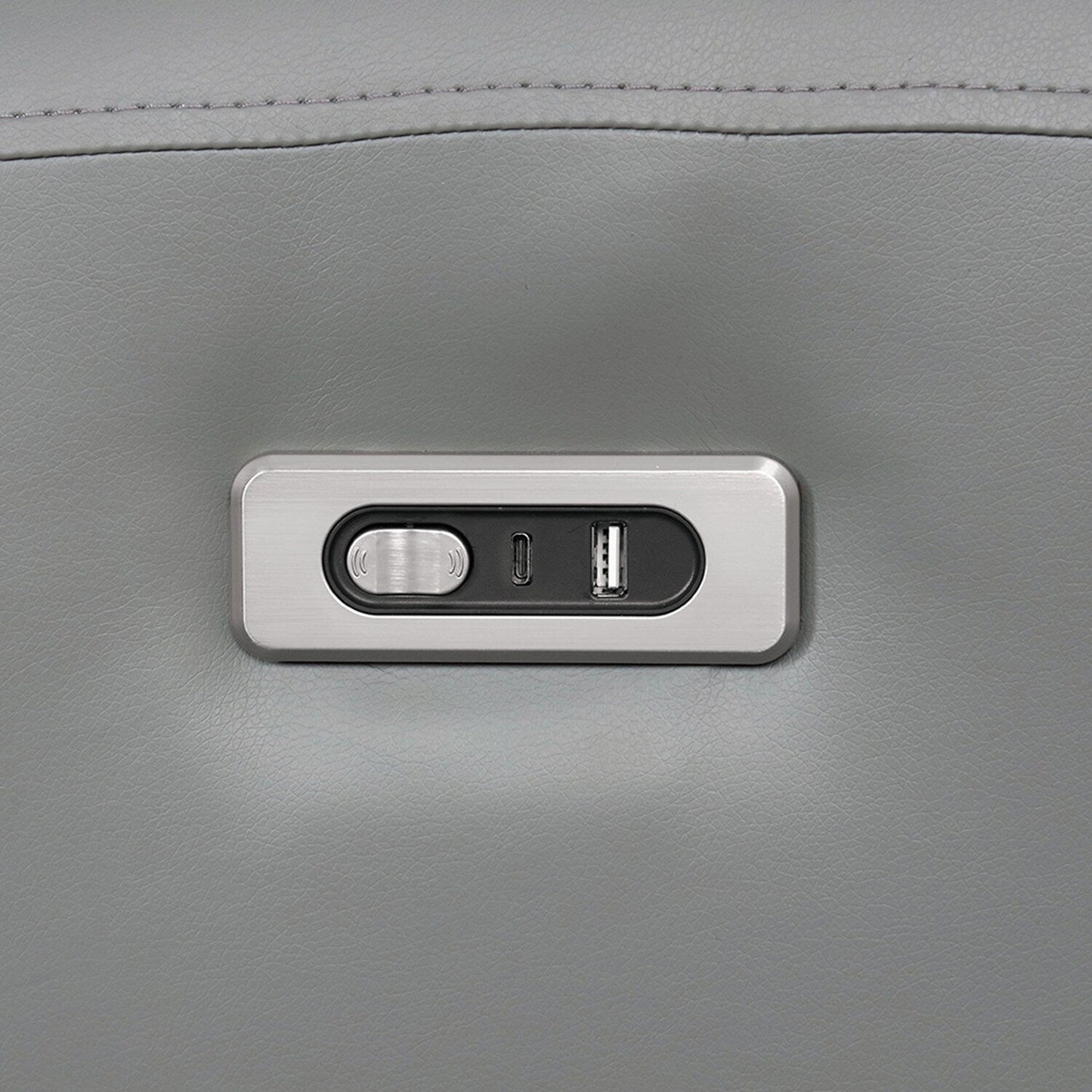 Leatherette Upholstered Power Sofa with USB Charging Ports