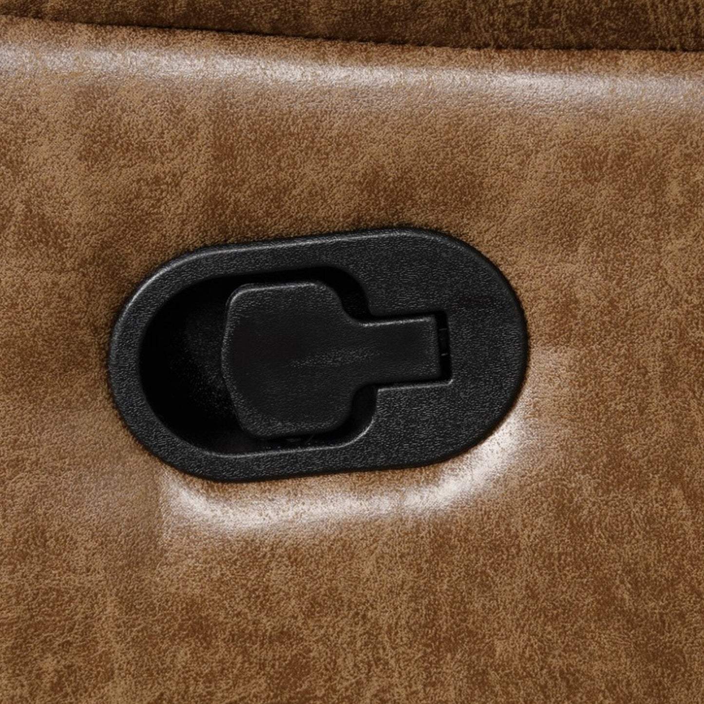 Leatherette Upholstered Sofa with Manual Reclining in Brown