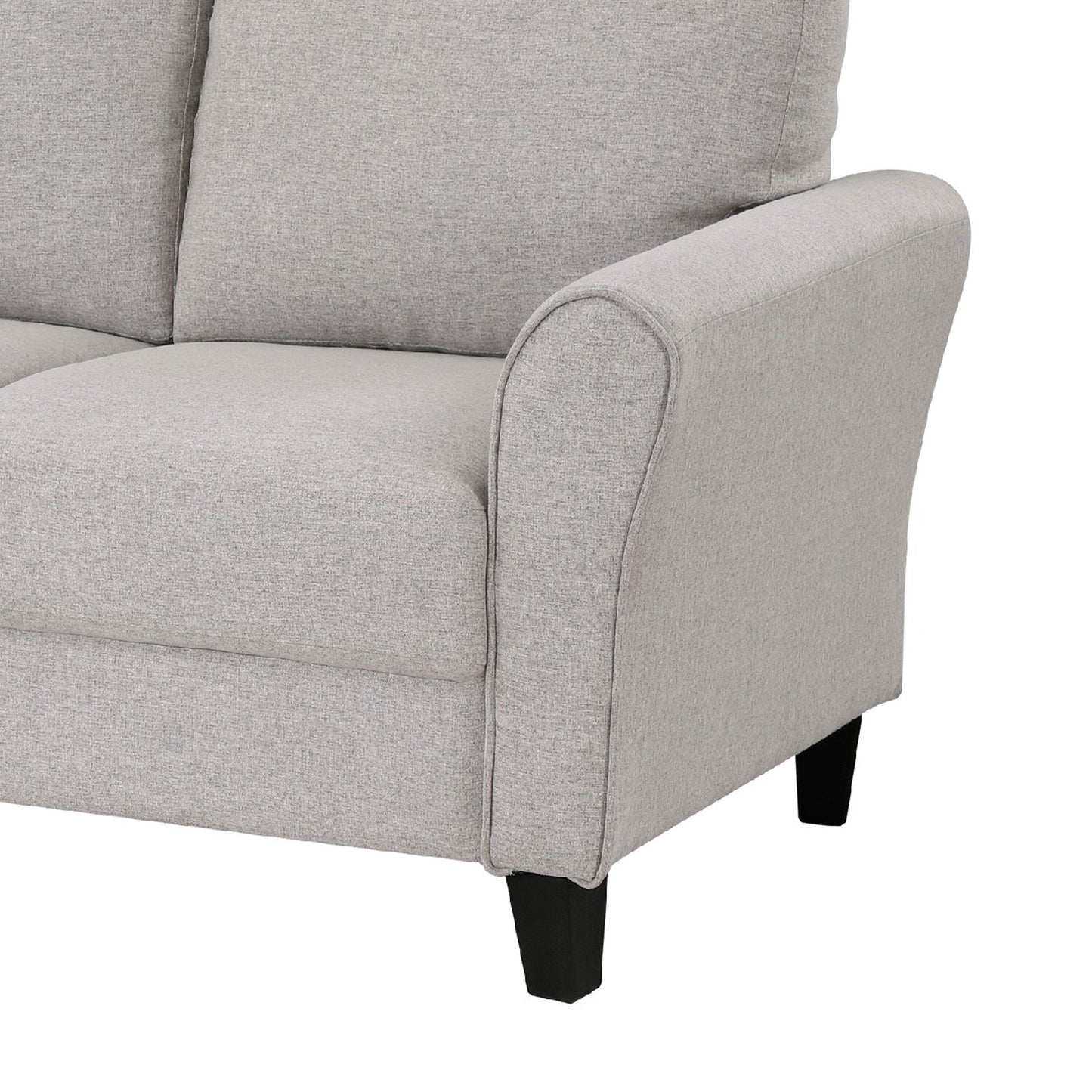 Leroi Sofa, 81 Inch, Gray Fabric and Round Flared Armrests