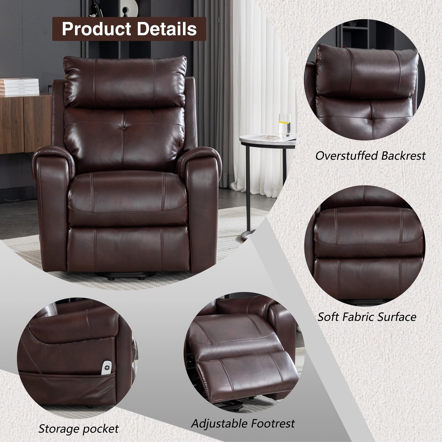 Lift Recliner Chair, Electric Power Recliner Chair for Elderly