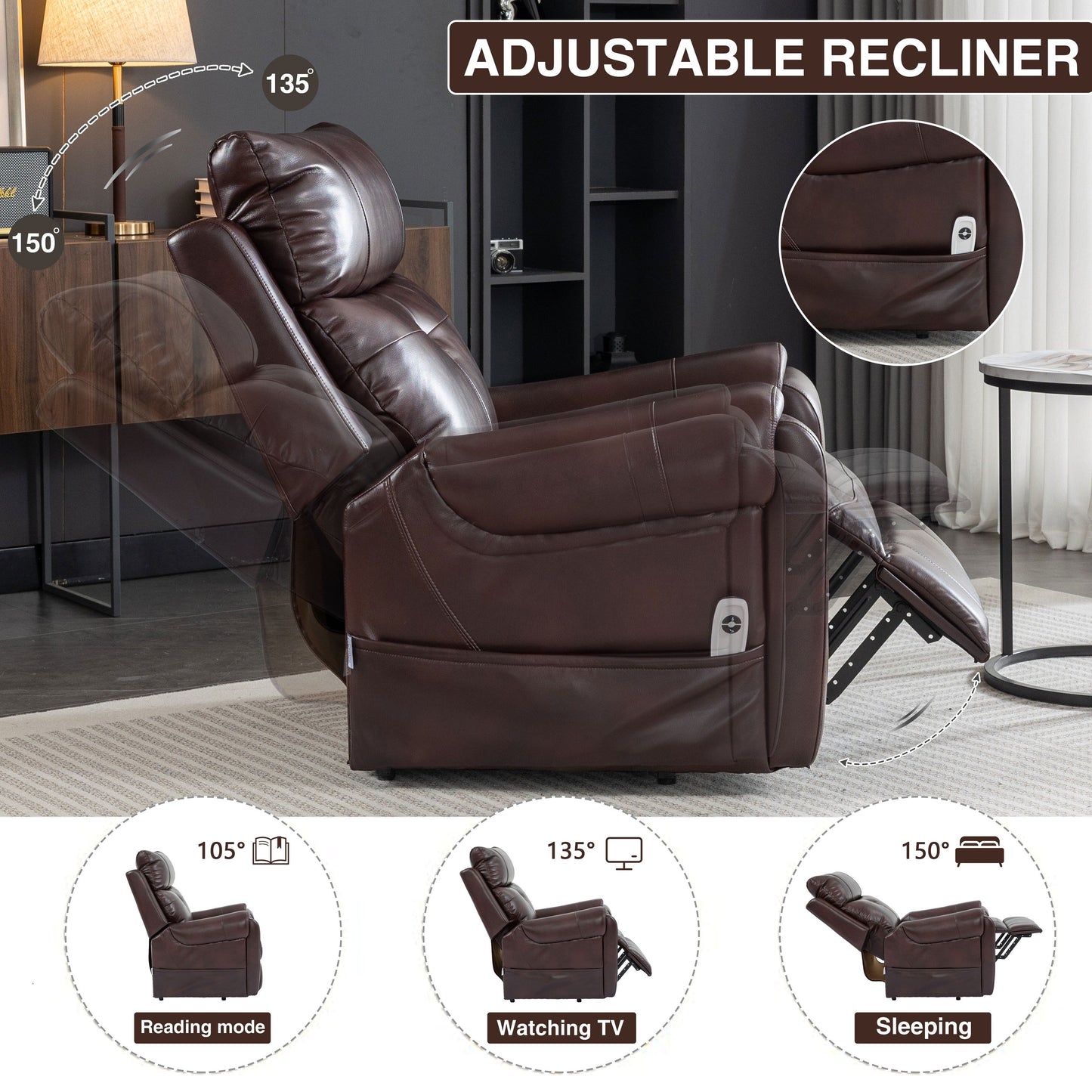 Lift Recliner Chair, Electric Power Recliner Chair for Elderly
