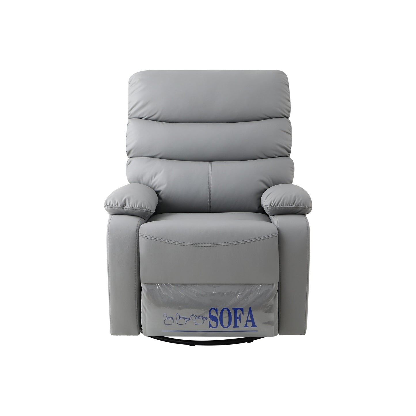 Light Gray PU Leather 360° Swivel Rocker Manual Recliner with Foot Anti Dirty Protection, Cat Scratch-resistant Fabric