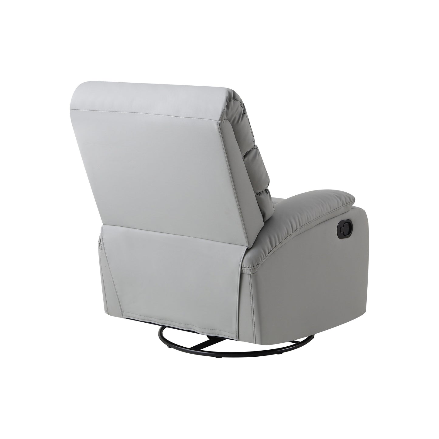 Light Gray PU Leather 360° Swivel Rocker Manual Recliner with Foot Anti Dirty Protection, Cat Scratch-resistant Fabric