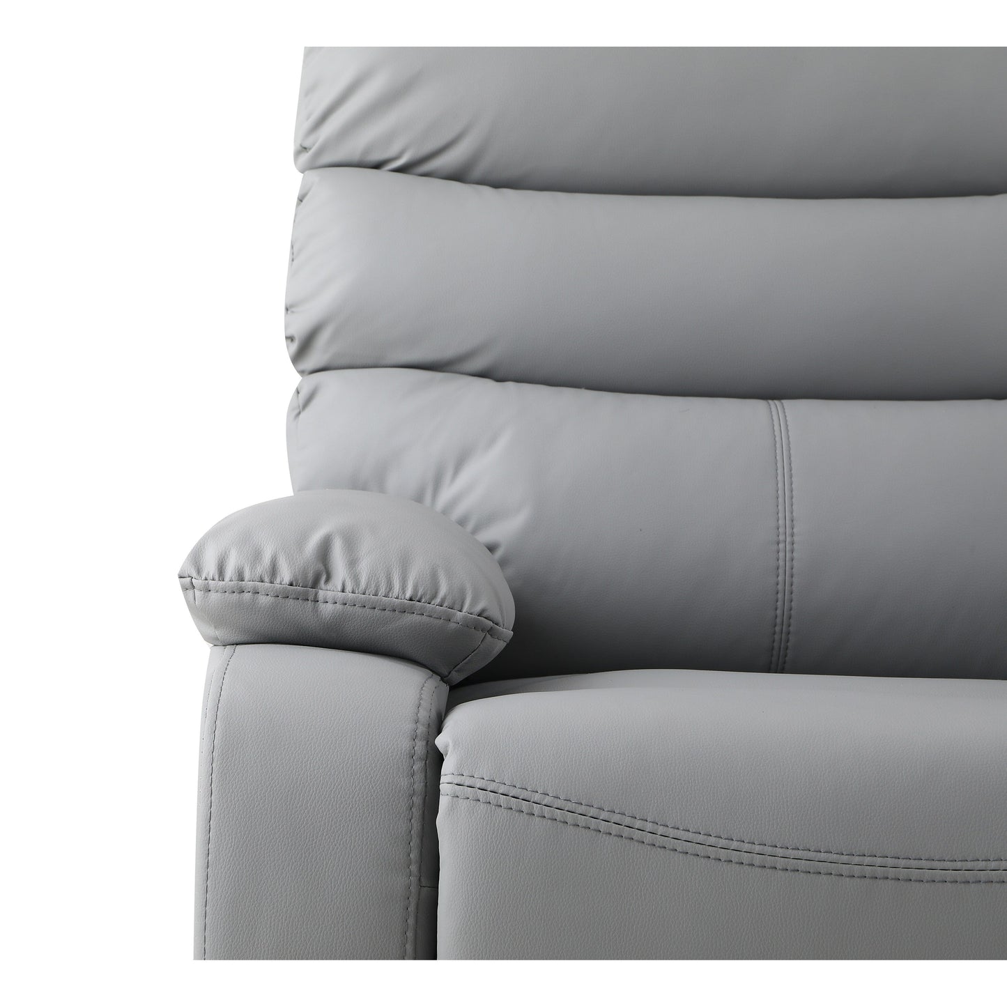 Light Gray PU Leather 360° Swivel Rocker Manual Recliner with Foot Anti Dirty Protection, Cat Scratch-resistant Fabric