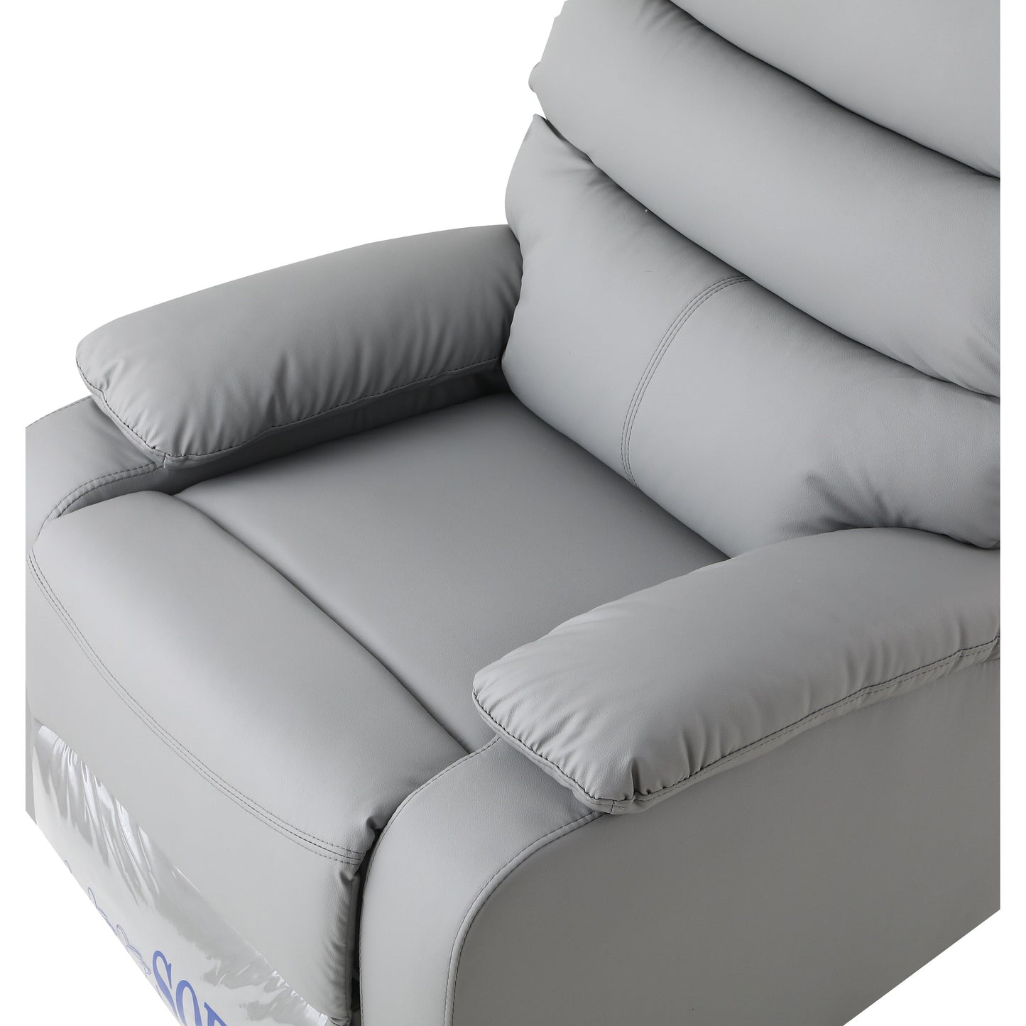 Light Gray PU Leather 360° Swivel Rocker Manual Recliner with Foot Anti Dirty Protection, Cat Scratch-resistant Fabric
