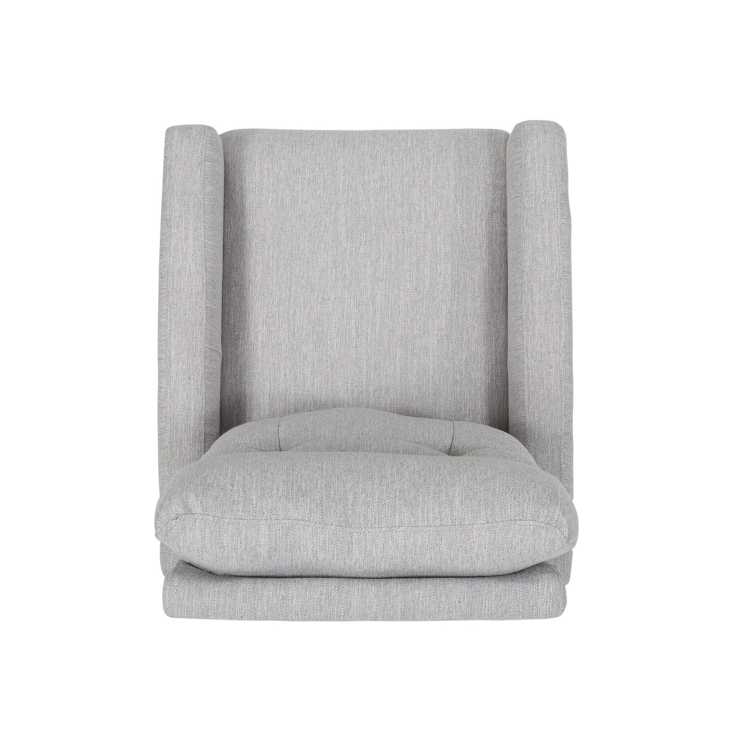 Light Grey Modern Fabric Upholstered Swivel Glider Push-Back Recliner with Footrest and Tufted Backrest
