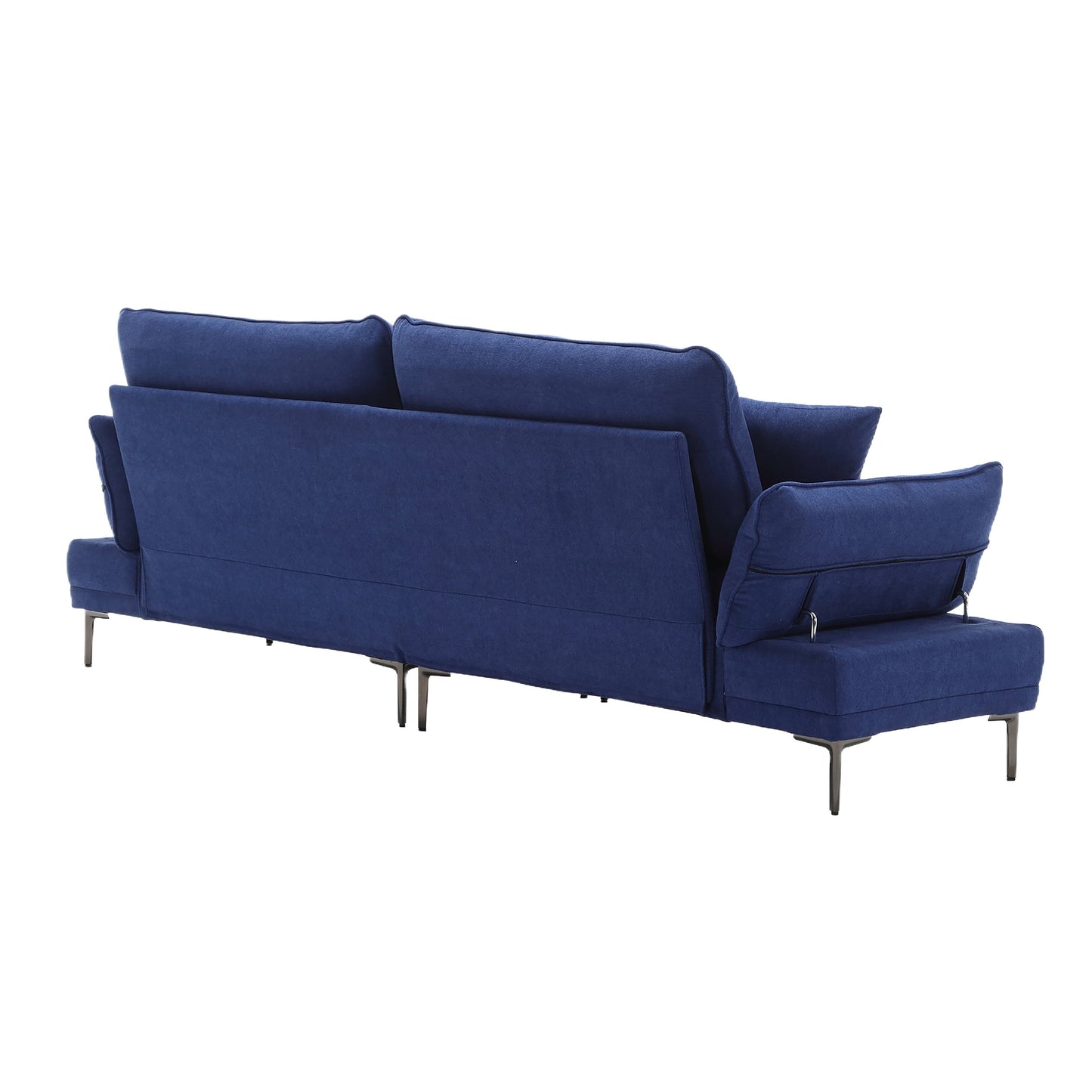 Linen Loveseat Sofa with Adjustable Armrests