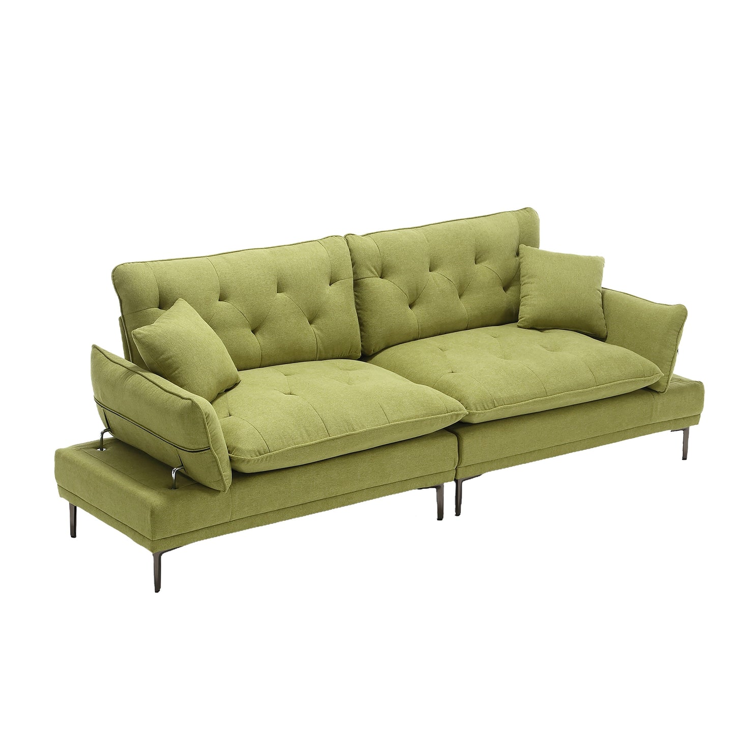 Linen Loveseat Sofa with Adjustable Armrests