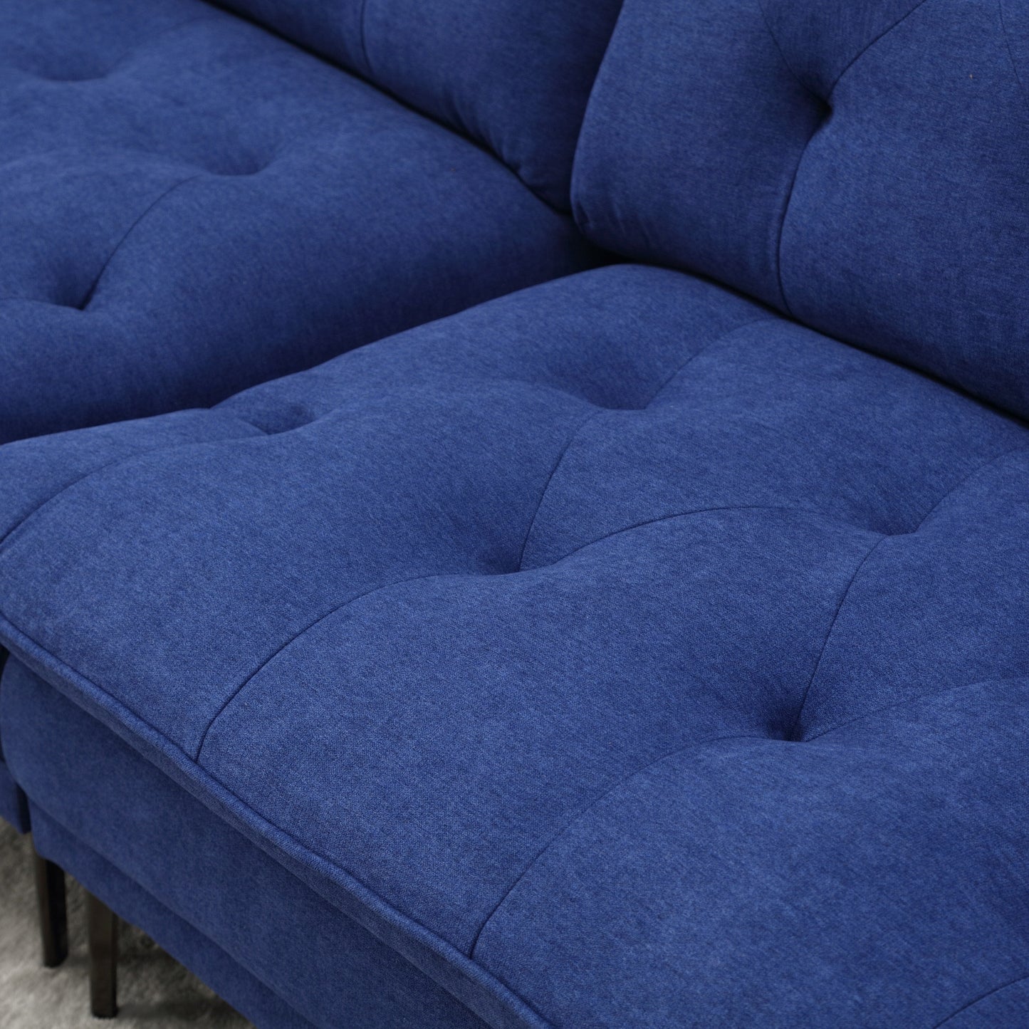 Linen Loveseat Sofa with Adjustable Armrests
