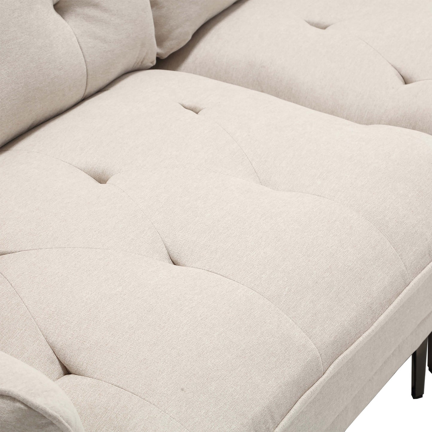 Linen Loveseat Sofa with Adjustable Armrests