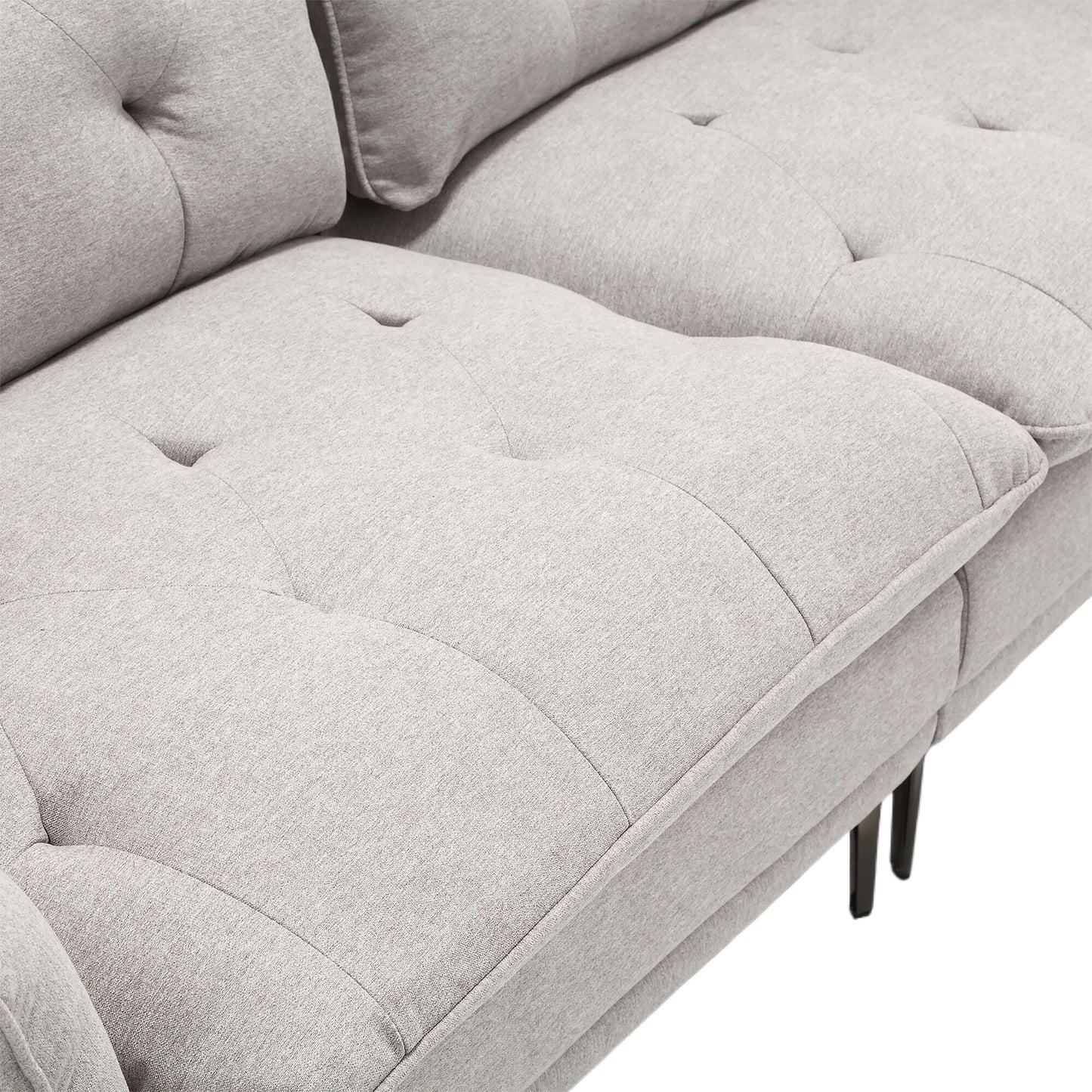 Linen Loveseat Sofa with Adjustable Armrests