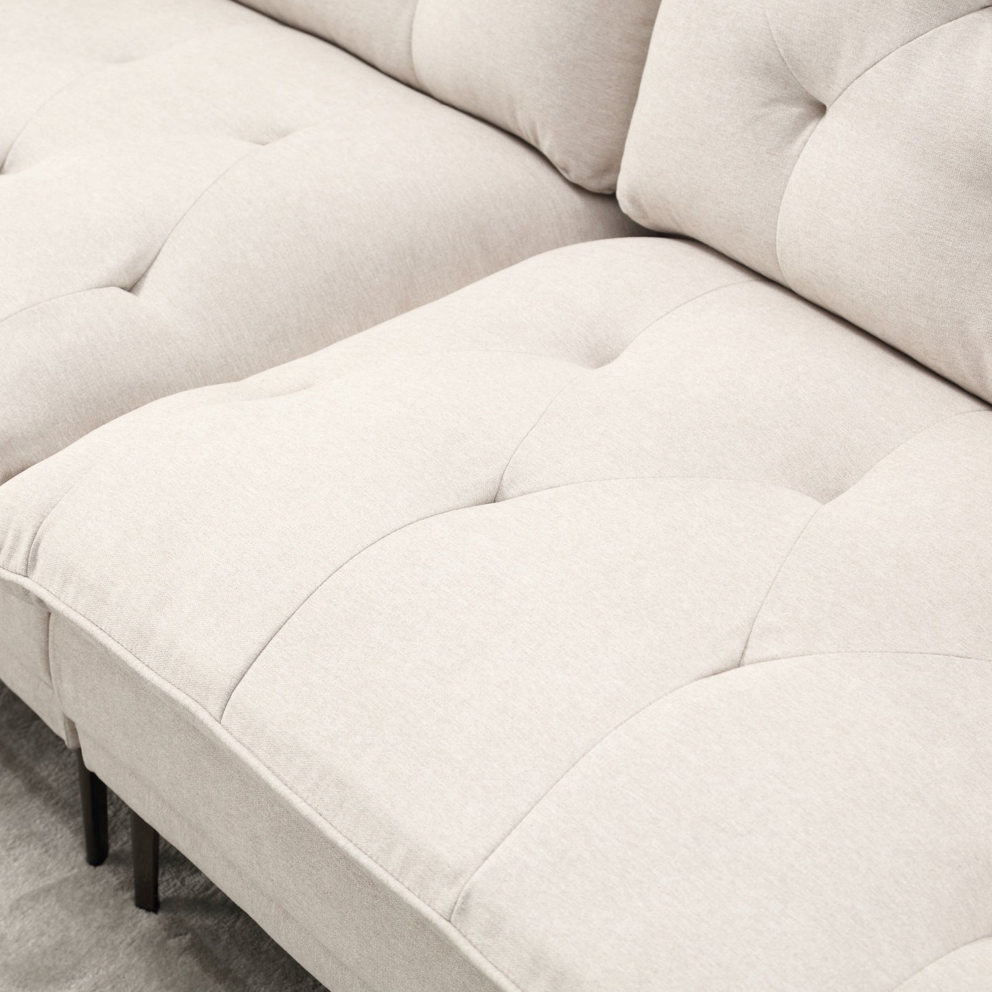 Linen Loveseat Sofa with Adjustable Armrests