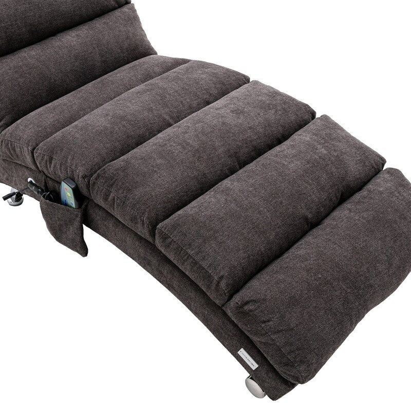 Linen Massage recliner Interior with remote control, ergonomic electric massage recliner, 5 modes