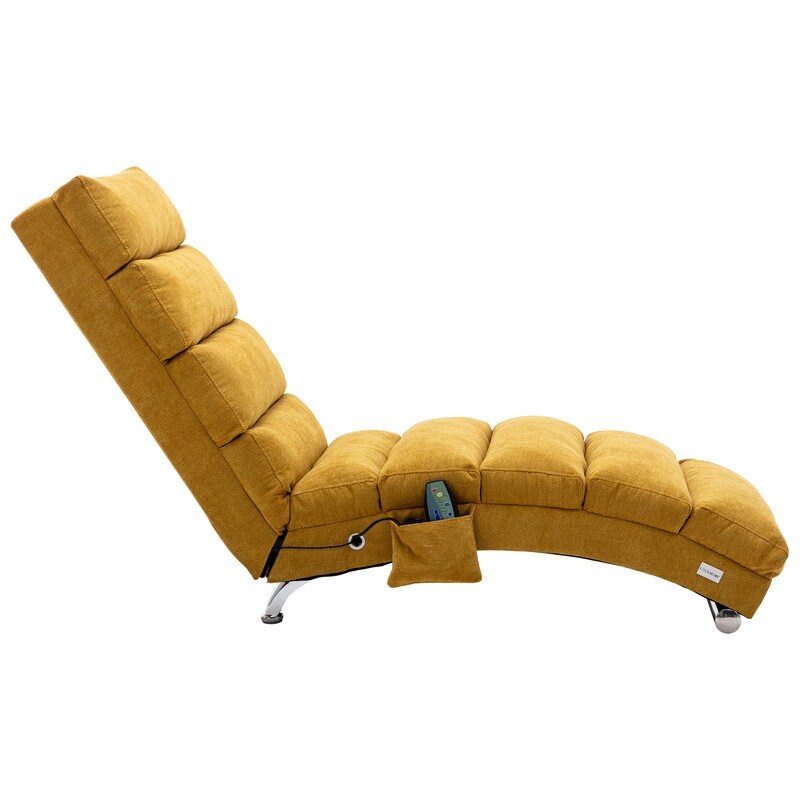 Linen Massage recliner Interior with remote control, ergonomic electric massage recliner, 5 modes