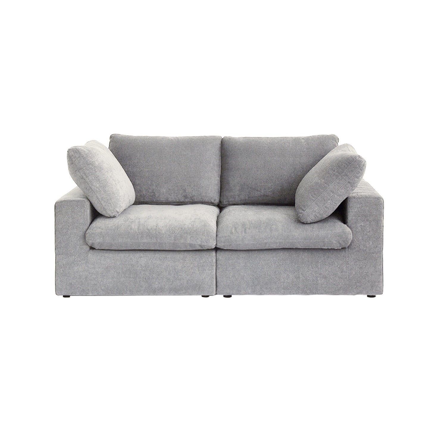 Linen Sectional Sofa Modern Upholstered Loveseat Couch