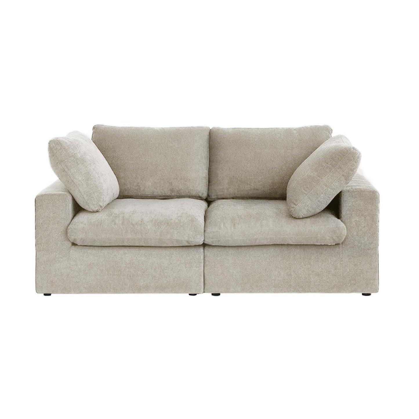 Linen Sectional Sofa Modern Upholstered Loveseat Couch