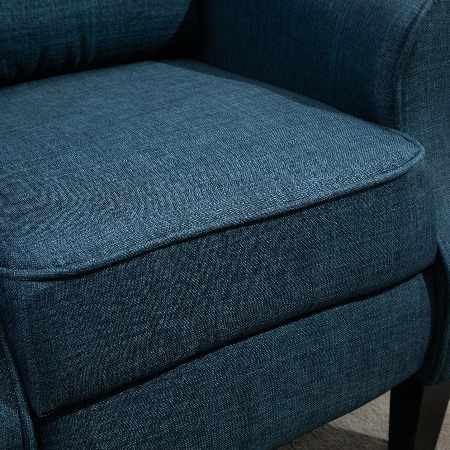 Linen Upholstered Recliner Sofa with Heat & Dual Massage Motors, Manual Reclining & Remote Control