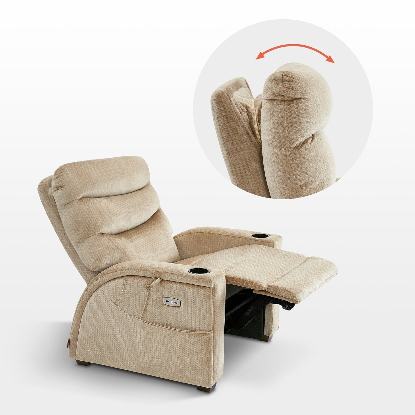 MCombo Power Zero Gravity Recliner Chair with Adjustable Headrest for Living Room, Fabric ZG334