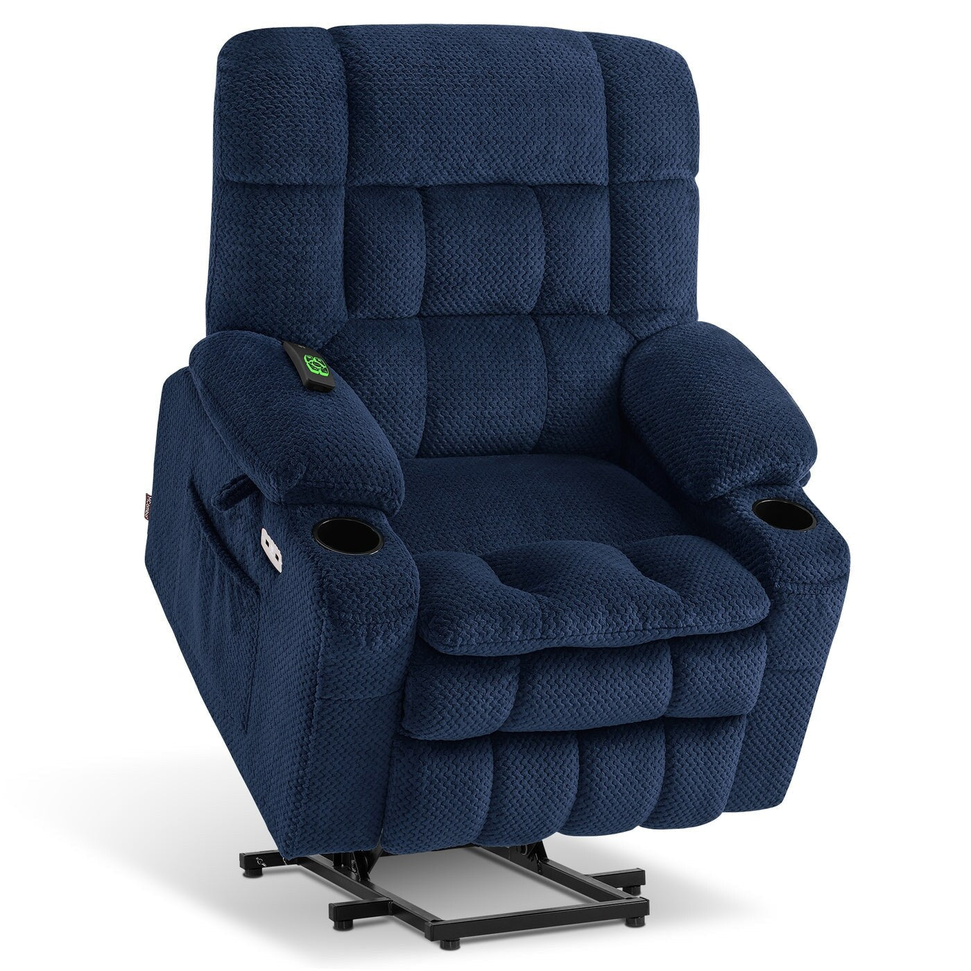 MCombo Small Dual Motor Power Lift Recliner Chair Sofa with Massage and Heat, Infinite Position, USB Ports, Fabric 7893